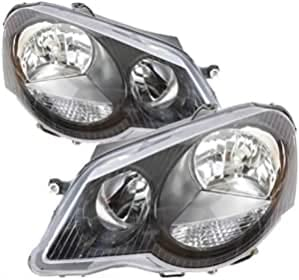 DM Autoteile 3605 Scheinwerfer SET Klarglas Schwarz kompatibel für VW POLO 9N ab 05-09 GTI CUP Edition