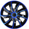 Radzierblenden Quad Bicolor blau 4 Stück (17 Zoll)