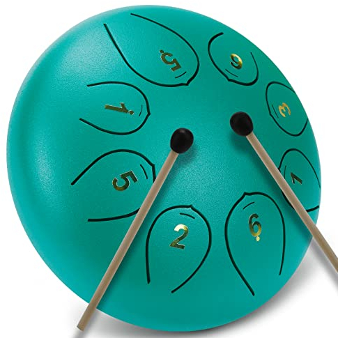 Tongue Drum Stahlzungentrommel Ätherische Trommel Zungentrommel D Dur 6 Zoll 8 Tone Steel Tongue Drum Instrumente für Yoga,Meditation,Klangheilung
