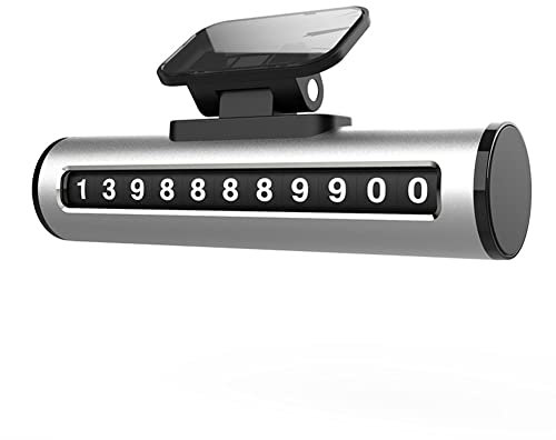 Temporäre Parkplatte für Autos, Asudaro Temporäre Roller-Parkkarte Handynummer Parkplatte Aluminiumlegierung Mobiles Nummernschild Telefonnummer Automatische Parkkarte,Silber-
