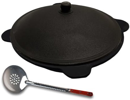 Kazan Gusseisen mit Schaumlöffel Uzbekischer Kasan 10 Liter