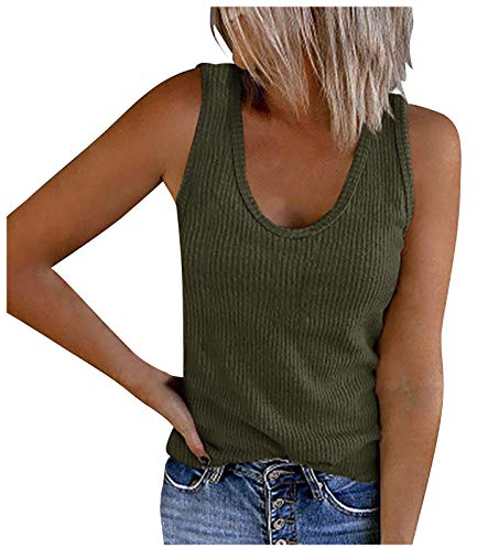 Bluse Damen Elegant ärmellose t-Shirt Crop Tops Shirt Mädchen Weiß Oberteile Frauen Schwarz Kleidung Frau Grau Sommer Shirts Top Damen V-Ausschnitte Tshirt Casual Rundhals Shirt Teenager Mädchen e01