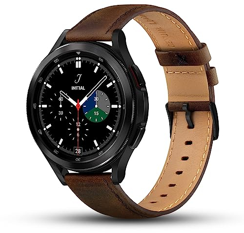 Tuocal 22mm Lederarmband Kompatibel mit Samsung Galaxy Watch 3 Armband Galaxy Watch 46mm Leder Armband, Echtes Leder Ersatzarmband für Huawei Watch GT 3 46mm / 3 Pro/GT 2, Gear S3, Retro Braun