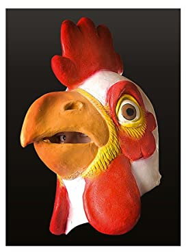 Hahn Maske aus Latex - Vollmaske als Verkleidung für Halloween, Karneval & Motto-Party