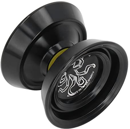 Shanrya Yoyo-Ball, aus Aluminiumlegierung, kein Ausbleichen, Nicht Reagierendes Yoyo mit Handschuh für für den Wettkampf (Schwarz)