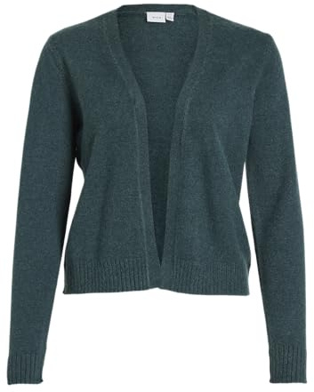 Vila Damen Viril Short L/S Knit Cardigan-noos Strickjacke, Ponderosa Pine/Detail:Dark Melange,XL