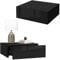 ML-Design 2er Set Nachttisch hängend mit 1 Schublade, Schwarz Hochglanz, 46x30x15 cm, Holz, grifflos, Schwebender Nachtschrank, Wandmontage, Nachtkommode Wandregal Wandschrank Nachtkonsole Wandboard