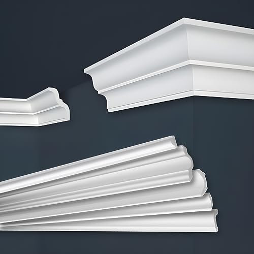 MARBET DESIGN - Modanature in polistirene XPS, colore bianco, da soffitto, listelli in polistirolo (angolo interno ed esterno, E-20)