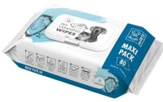 M-Pets Anti-Bacterial Pet Cleaning Wipes, 20 x 15 cm Size (Pack of 80)