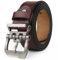 JingHao Gürtel Herren,Ledergürtel 110cm-160cm,Jeansgürtel,Gürtel Metall Retro Denim Große Taille Männer Gürtel 38mm Breit Schwarz Braun D20(Länge 115cm Fit für Taille 34-36, Schokolade 1)