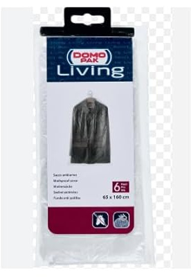DOMOPAK - 6 CUSTODIE per Abiti ANTITARME 65x160 CM.