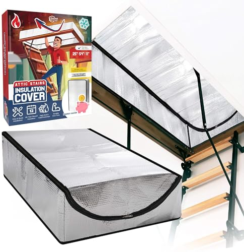 Premium Energy Saving - Extra Thick Attic Door Insulation Cover - 54'' x 25'' x 11'' Double Bubble Attic Stairs Insulation Cover for Pull Down Stair