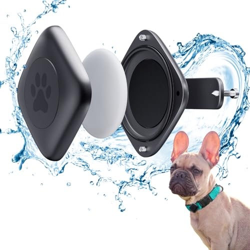 ALAFLY IPX8 wasserdichte für Airtag Hundehalsband Halterung, Leicht & Metall GPS Tracker für Apple AirTags Zubehör[Nur 18,8g], Stoßfeste Anti-Verlust Hülle, für Hunde Katzen Halsbänder Aller Breiten
