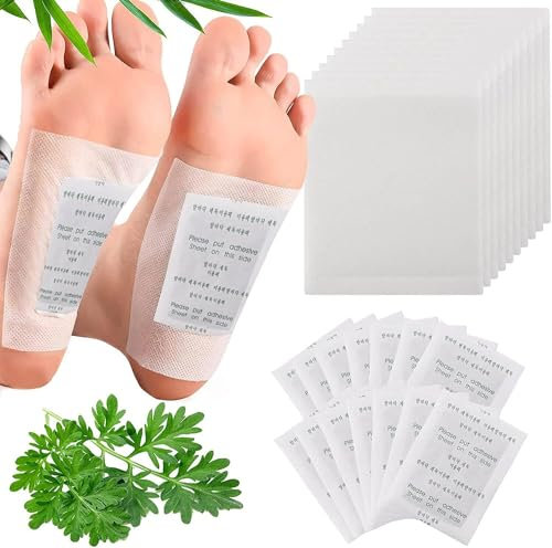 100 Stück Fusspflaster Detox Entgiftung Vitalpflaster Bambus Entschlackung Satz, Deep Cleansing Foot Pads,für Stressabbau & Tiefschlaf 100% natürliche Fußpads