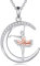YFN Ballerina Kette 925 Sterling Silver Silber Ballett Tanzen Mädchen Halskette Kristall Anhänger Schmuck Geschenke für Frauen Mädchen Tochter Ehefrau Tanzliebhaber Kinder