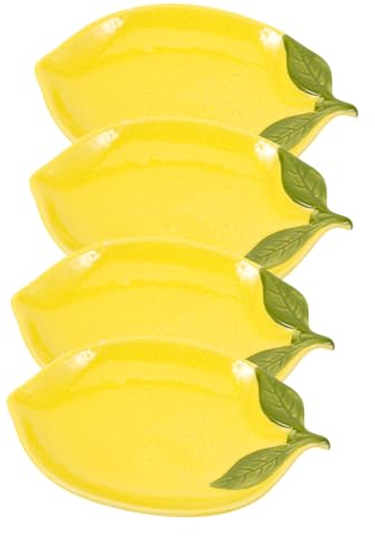 CRAFTHROU 4 Piezas De Vajilla De Limón Cuencos De Cerámica Recipiente De Comida De Cocina Tazón De Sopa De Cerámica Tazón Adorable Tazón De Comida Tazón De Cerámica Para El Hogar
