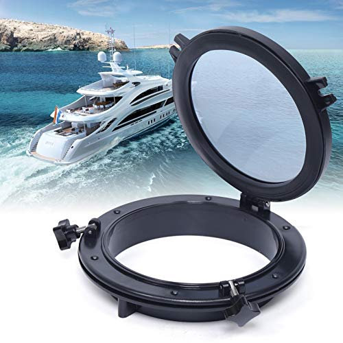 innytund Boat Porthole 10inch Boat Yacht Round Porthole Opening Window Port Hole Portlight Hatch Marine Black ABS Plastic Rectangle Porthole Replacement for Marine Boat Yacht RV Window Port Hole