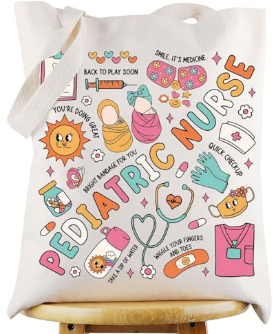 WZMPA Pediatric Nurse Tote Bag Pediatric Nurse Appreciation Gifts Pediatric Nursing Shoulder Bag Pediatrician Merchandise (Pediatric Nurse TG)