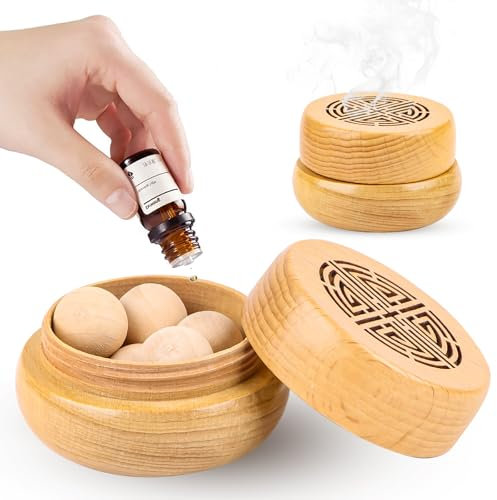 AKONE Diffuser für Ätherische Öle, Klein Aroma Diffusor Holz Gegen Mücken, Duftöldiffusoren Raumduft Flüchtiges Duftverbreitendes Speziell für Ätherische Öle (G)