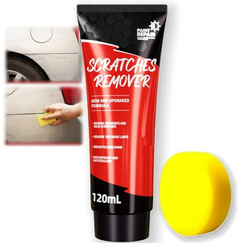 Vehicle Scratch Repair Kit - Remover Paste, Wax & Sponge for Deep Car Paint Scratches, Includes Wipe - Easy Fix for Vehicle Blemishes