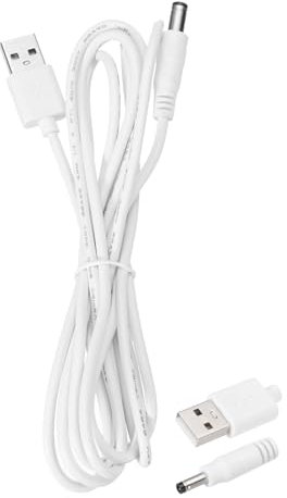 QUARKZMAN USB auf DC-Stromkabel 3A 5V DC-Stromkabel 5,5 mm x 2,5 mm Stecker Ladekabel Adapter für Ventilator Kamera Telefon Tablet-Geräte (6,6ft/2m, Weiß)