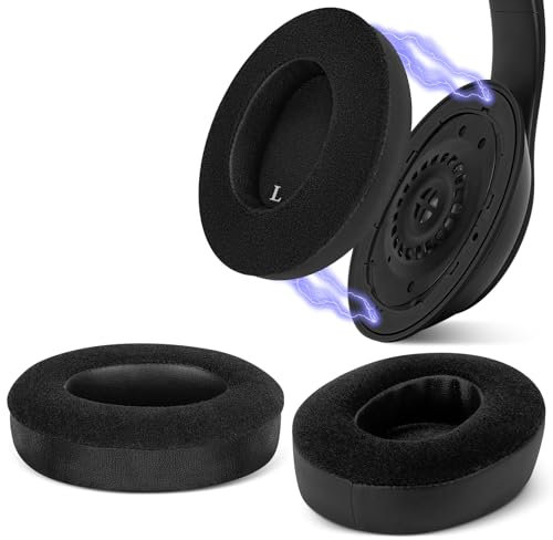 Geekria SNAP Ear Pads Replacement Kit for Beats Studio Pro Headphones, Magnetic Easy Switch Ear Cushions, Exchange Earpads in Seconds, Ear Cups Cover Repair Parts (Black Velour, 1 Pair)