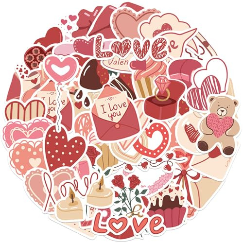 HDGSAFD 100 Love Element -Aufkleber, Romantische Aufkleber, Ästhetische Aufkleber, Können Sammelalben, Fotoalben, Koffer Und Wasserbecher Dekorieren.