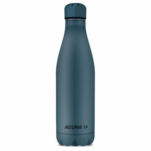 Acuna Stainless Steel Water Bottle 500 ml - Vacuum Insulated Metal Water Bottle 12hrs Hot & 24hrs Cold, Double Wall Flask Sweatfree Leakproof Ideal for Work, Gym, Travel, Sports (Midnight Blue)