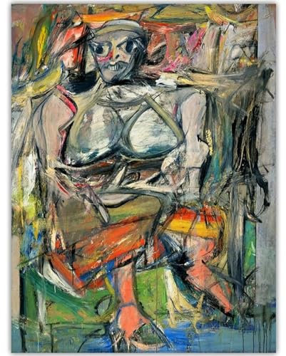 WDHBI HEKA Willem de Kooning Poster Frau Bilder Willem de Kooning Drucke ModernLeinwand Malerei Für Wohnzimmer Zuhause Wandkunst Dekoration 60x90cmx1 Kein Rahmen