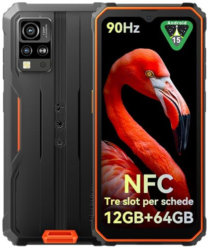 Blackview BV4800SE Móvil Irrompible(Gemini AI), 6.56 90Hz HD+, 12GB+ 64GB/2TB Movil Irrompible, 16MP Rugged Smartphone, Octa-core/4G Dual SIM/GPS/NFC/Face ID/285g Móvil Indestructible Android 15