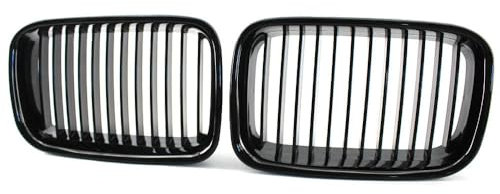 YCYHMHH Schwarzer Kühlergrill ABS Front Ersatz Haube Nieren Grill für BMW E36 1994 1995 1996 318i 323i 325i 320i 328i m3-glänzend schwarz