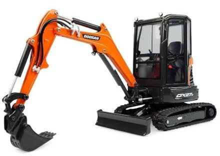 Classique Die Cast Modèle Modèle Réduit De Véhicule D'ingénierie en Alliage pour Pelle sur Chenilles Doosan DX27Z Échelle 1:25 Miniature De Collection