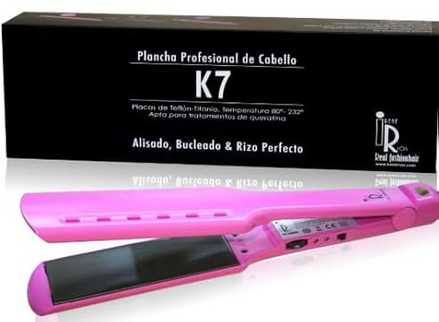 PLANCHA K7 PERFECTA PARA ALISADOS, ONDAS PERFECTAS, DEFINIDAS (Rosa)