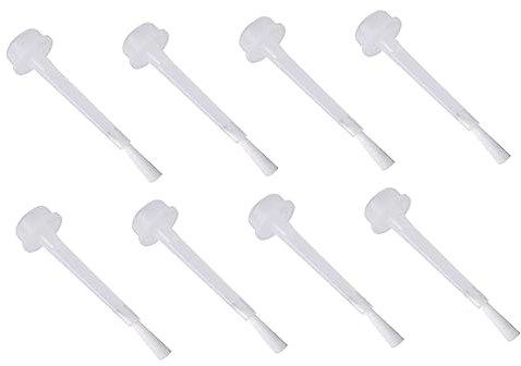 CTIRCHIU 100pcs Nail Varnish Replacement Brush and Dip Powder Replacement Liquid Brush Set White Bristles for Nail Dipping Powder Liquid Application at Home or Salon