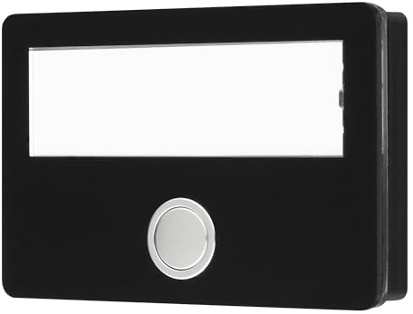 Grothe Klingeltaster Türklingelknopf mit großem Namensschild Unterputz LED-Beleuchtung Kunststoffoberfläche schwarz ETA 643 (Nach Montage sind keine Schrauben sichtbar, inklusive Aufputz-Rahmen)