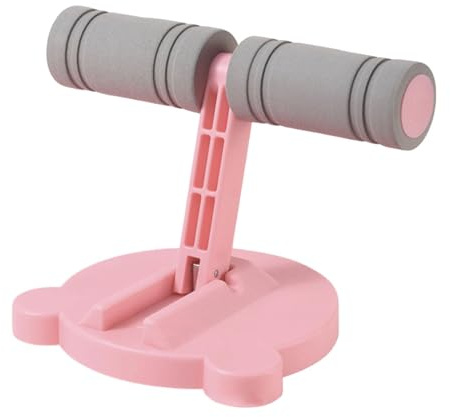 Qianly Sit Up Bar Trainingshilfe für Bauchmuskeln mit Boden Saugnapf Klappbarer Fußstütze Dicker Schaumstoff Und Pp Material für Männer Frauen Und Home Gym, Rosa Süße Ohren