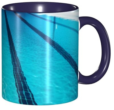 Tasse Blauer Swimmingpool Tasse Aus Keramik Custom Text Kaffeetasse Robuste Für Freund Freundin Büro Geschenke 330Ml