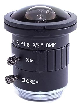 ZJFHEYUO Mikroskopobjektiv 4K 8MP 2,5mm Objektiv 2/3 F1.6 IR Fisheye Weitwinkelansicht CS-Anschluss Monofokales CCTV-Objektiv Auto-Iris 8 Megapixel für CCTV 4K Kamera Mikroskopok
