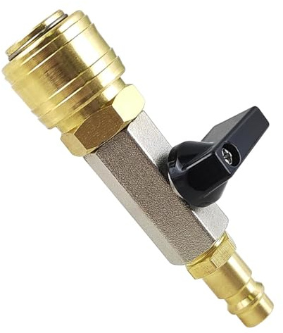 Accessoire Compresseur à Air, Raccord Rapide Air Comprimé Pneumatique, Raccord Compresseur Pneumatique 1/4, Robinet à Bille en Laiton, Raccords avec Embout NW 7,2, Pour la Plupart des compresses