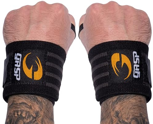 GASP Herren Hardcore Wrist Wraps, Black/Grey