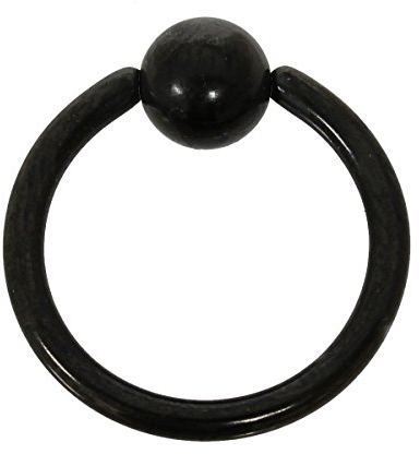 Pain-is-Art Klemmkugelring BCR 1,6 x 8 mm aus schwarzem Chirurgenstahl Piercing Lippenpiercing