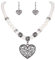 Clearine Damen Oktoberfest Trachtenscmuck Künstliche Perlen Kristall Amulettherz Dirndlkette Perlenkette Ohrringe Schmuck Set