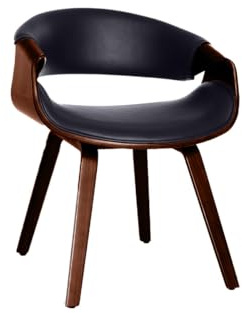 Miliboo Skandinavischer Armstuhl, schwarz und Dunkles Holz Aramis
