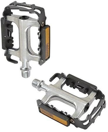 Pedale VTT alu optimiz Argent/Noir (pr) (cale-Pieds Adaptable)