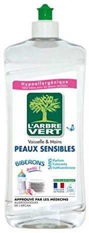 L'Arbre Vert Liquide Vaisselle et Mains Peaux Sensibles pour Biberons Aussi, 750ml