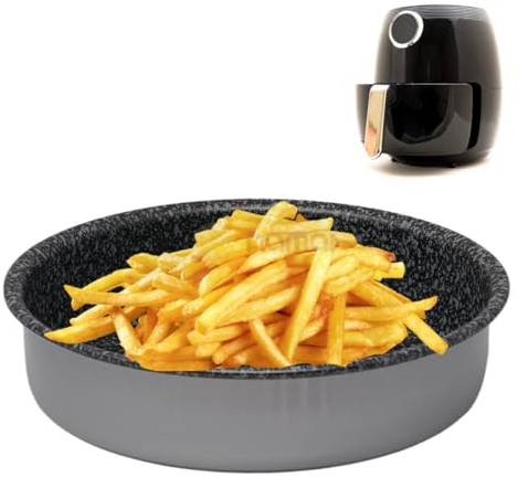 NAMAI - Teglia per Friggitrice ad Aria,18 CM, Alluminio Antiaderente, Adatta alla Lavastoviglie, Tortiera 18 CM, Made In Italy (18cm)