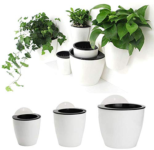EORTA 3-Teiliges Set Automatische Bewässerung Hängende Blumentopf, Home Office Garten Wandbehang Blumentopf, Kreative Vertikale Hängende Blumenbeet, Balkonzaun