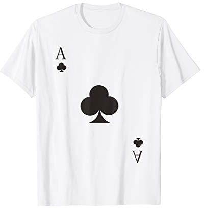 Herren Kreuz Ass Kostüm Spielkarte Kartenspiel Poker Skat Karneval T-Shirt
