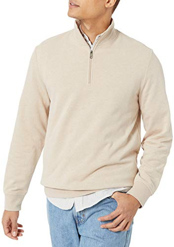 Amazon Essentials Men's Lightweight French Terry Quarter-Zip Mock Neck Jumper