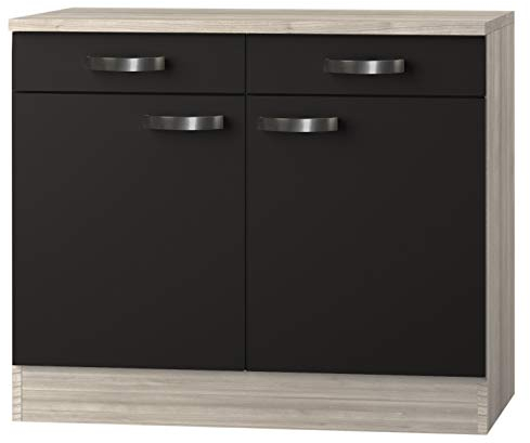 OPTIFIT Kult Küchen-Unterschrank incl. ARBEITSPLATTE »Faro«, grau, 100 cm breit, U106-9+KUFR